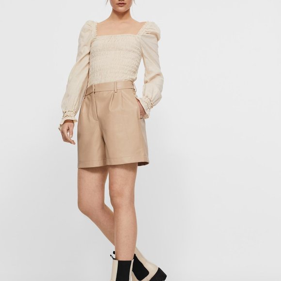 Vero Moda Solafie Faux Leather Shorts Size XL - Picture 3 of 7